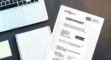 Certifikát EN ISO 9001:2015 (SK verzia)